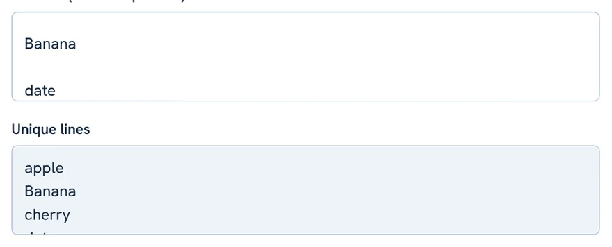 Duplicate line remover with ignore case, ignore spaces and remove empty lines ticked